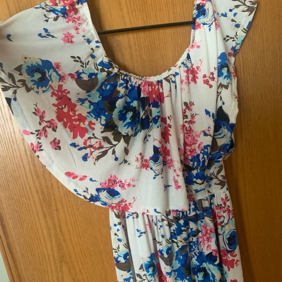 Blue and Pink Floral Maxi Dress - S - Picture 3 of 4